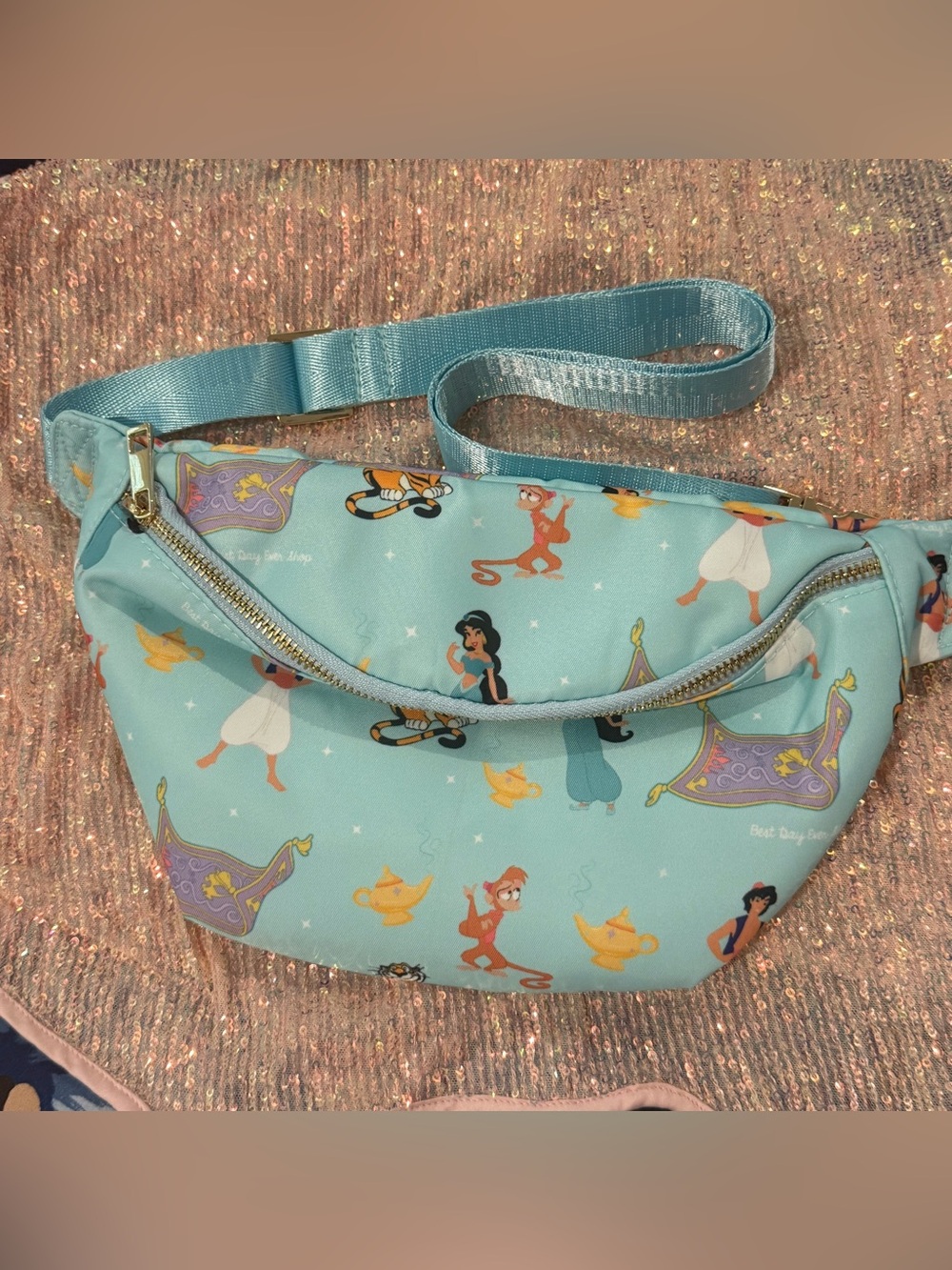 Disney Aqua Aladdin Crossbody Bag Fanny Pack